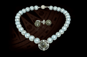 Pearl necklace with Drum Pearl motif inspired by Dong Son bronze drum by Hoang Gia Pearl